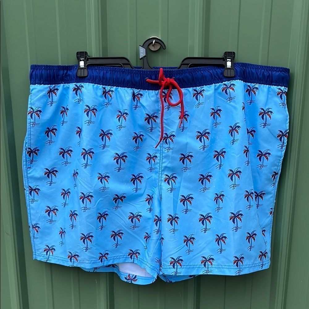 Men's Americana Palm Tree Swim Trunks Shorts Size 3XL